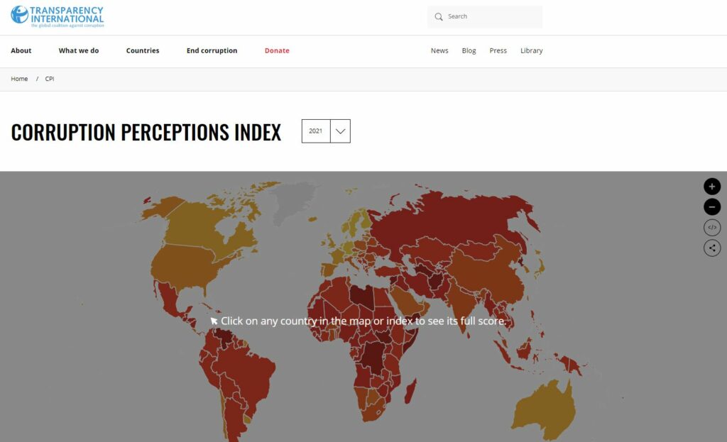 Corruption Perceptions Index – Recercapau